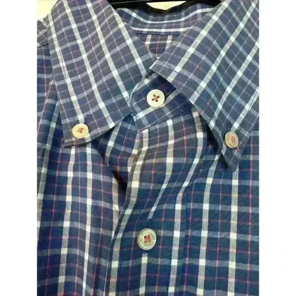 Southern Tide Mens Shirt Small Blue‎ Plaid Classic Fit Cotton Button Up Top - Picture 4 of 8